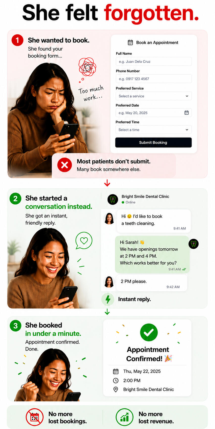Eden Clinic Network Chat Booking example
